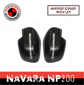 Door Mirror Cover Trim Matte Black with Light to suit Nissan Navara NP300 2015+